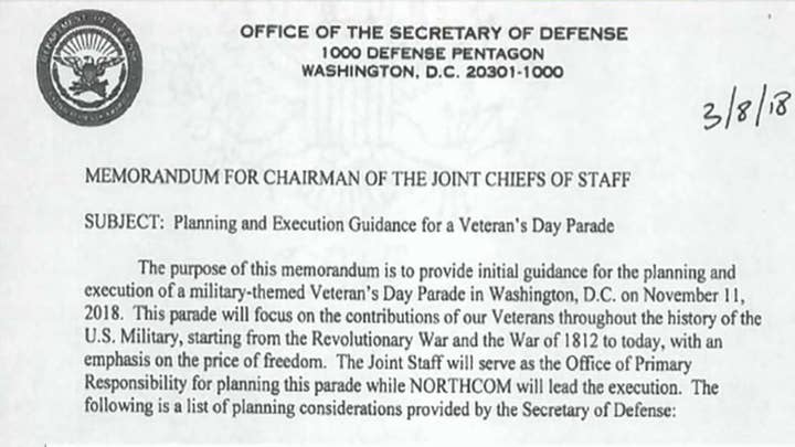 New details of President Trump's military parade