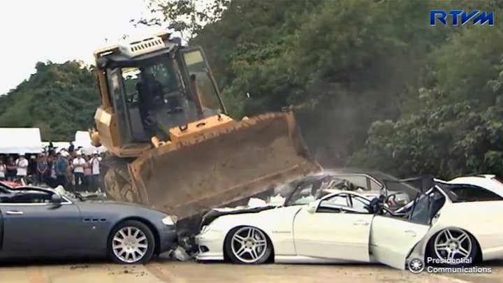 Duterte oversees another round of luxury car destruction