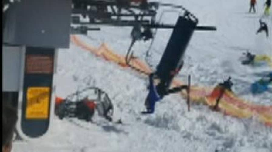 Watch: Malfunctioning ski lift sends passengers flying