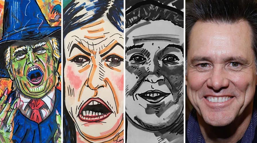 Comedian Jim Carrey has come under fire for his recent paintings of Sarah S...