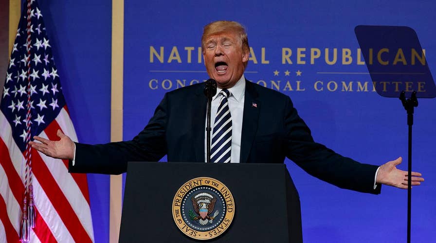 Trump jabs Maxine Waters, Hillary Clinton at NRCC Dinner