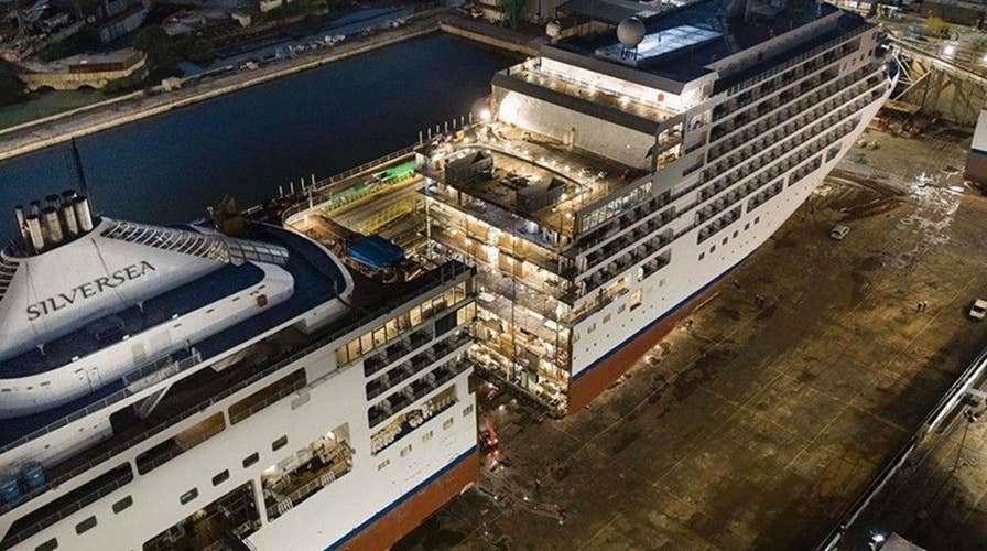 Silversea luxury cruise ship cut in half for massive 49 foot expansion