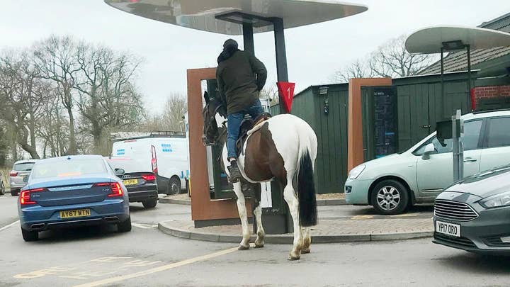 Man denied McDonald’s for horsing around?