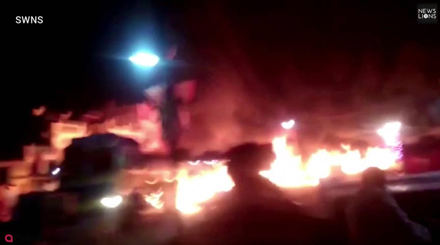 Amazing: Hero drives burning fuel cab to safety, leaves ‘river of fire’