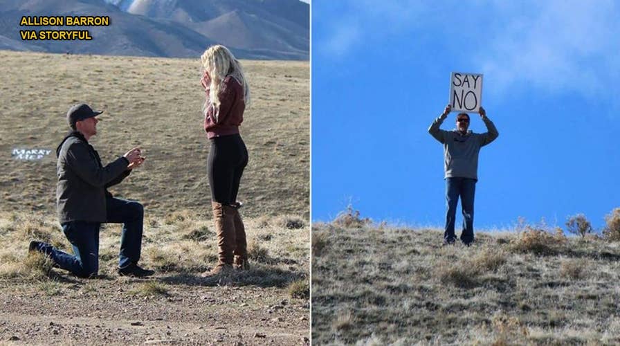 Dad crashes daughter's wedding proposal, pulls crazy stunt