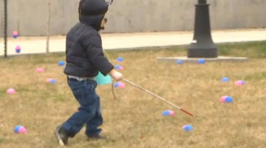 Beeper egg hunt helps visually impaired kids have Easter fun