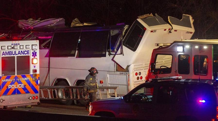 New York high school bus crash seriously injures 6