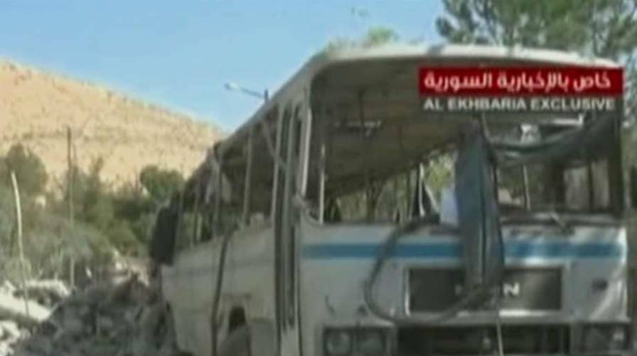 Video reportedly shows research center hit in Syria strike