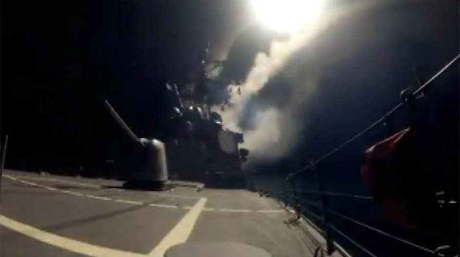 Pentagon releases stunning video of Syria missile blitz