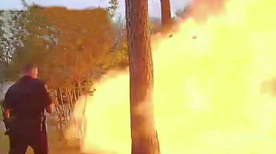 Texas officer describes escaping fiery home explosion