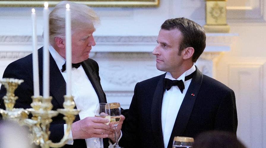 Presidents Trump, Macron exchange toasts at state dinner