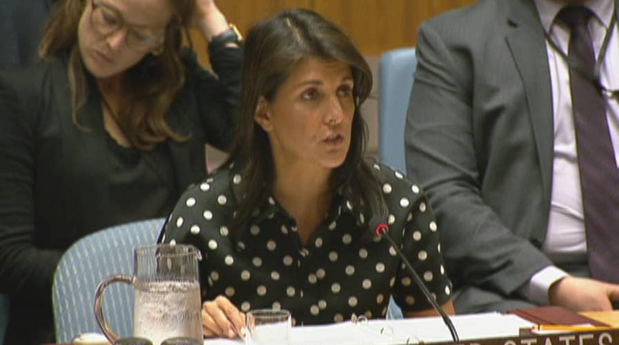 Haley hits Iran for supporting groups that use human shields