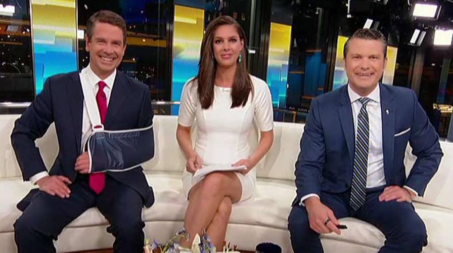 Why Griff Jenkins is wearing a sling