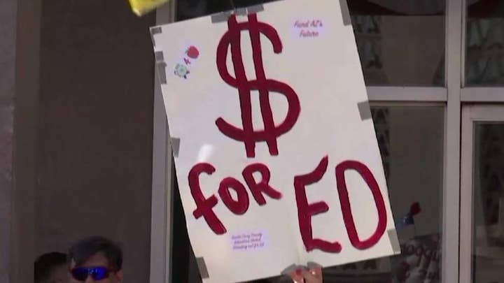 Striking teachers demand pay raises, more classroom funding