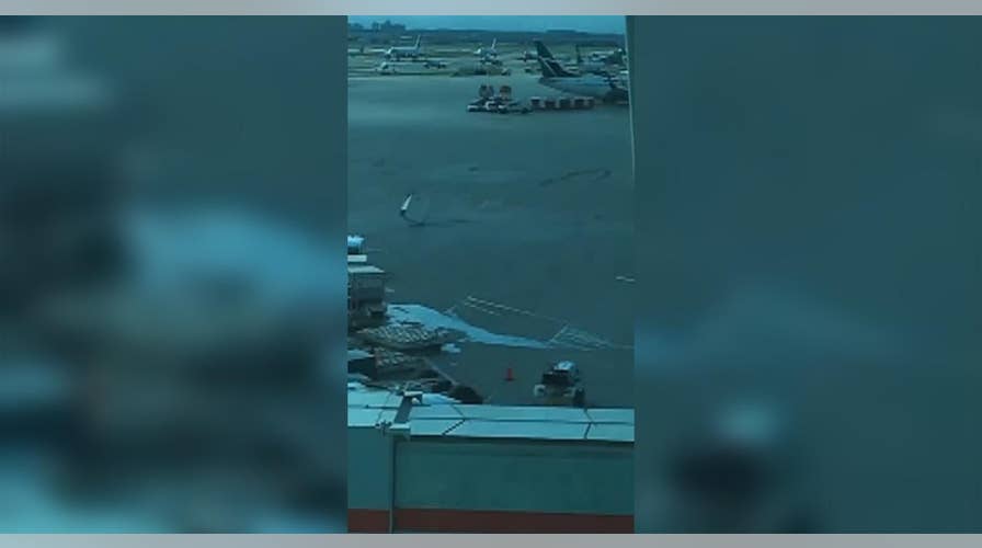 High winds send equipment flying at Toronto Airport