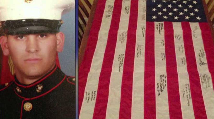 Fallen Marine's American flag stolen