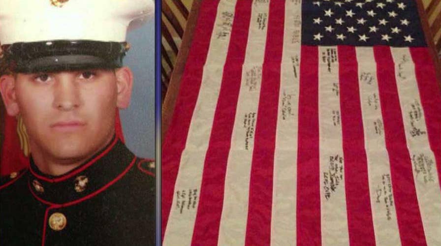 Fallen Marine's American flag stolen