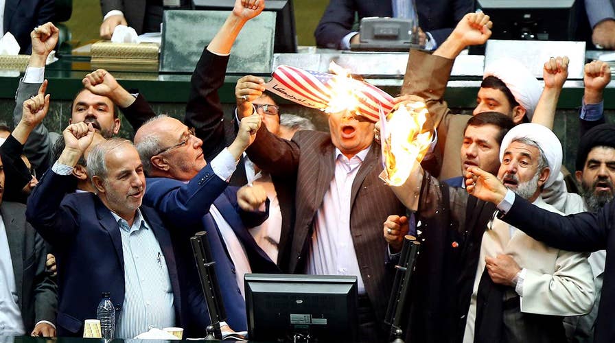 American flag burned in Iranian parliament