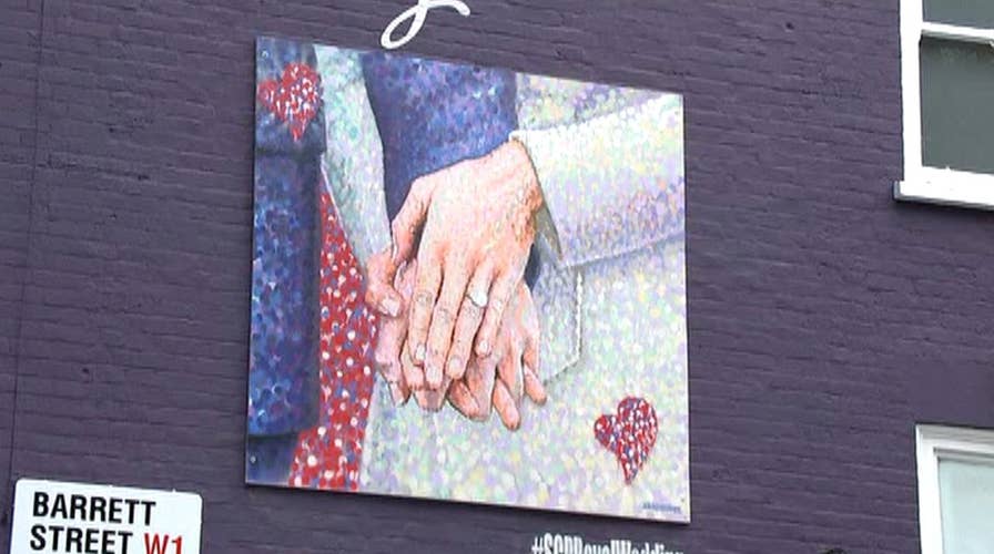 Artist creates royal wedding mural in London