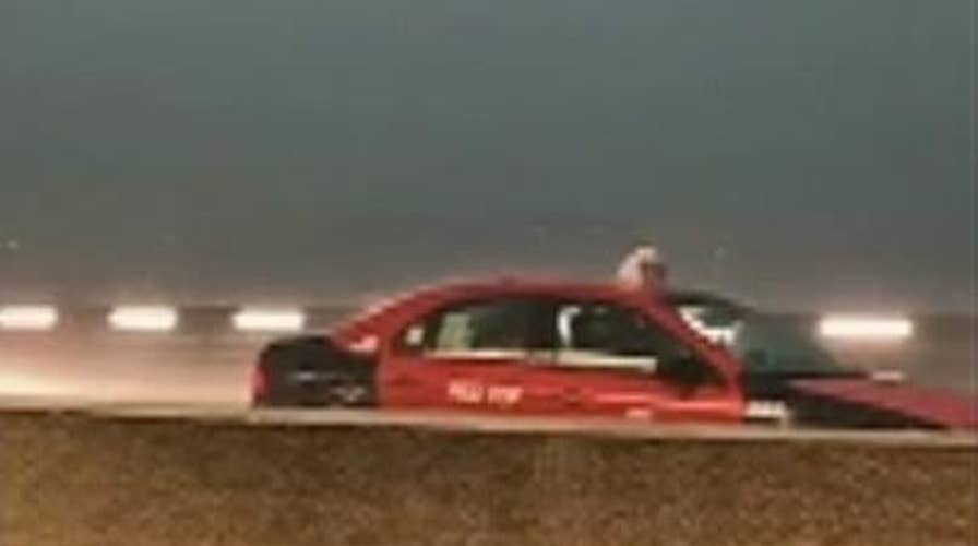 Raw video: Powerful storm lashes Dulles Airport outside D.C.