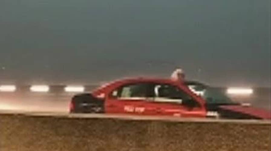 Raw video: Powerful storm lashes Dulles Airport outside D.C.