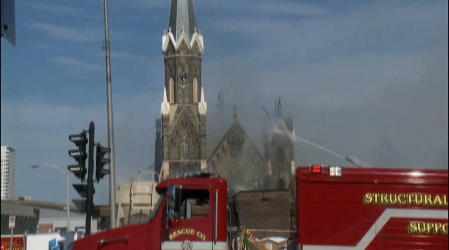 Fire crews battle blaze at historic Milwaukee church