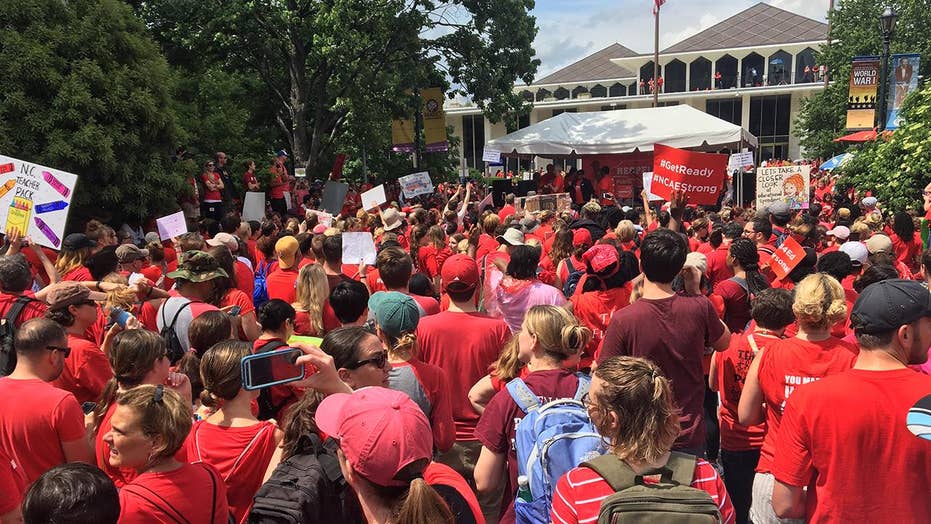 Thousands of teachers, students descend on North Carolina's capitol in