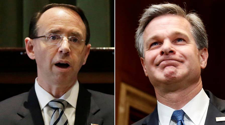 Trump to meet with Rosenstein, Wray at the White House