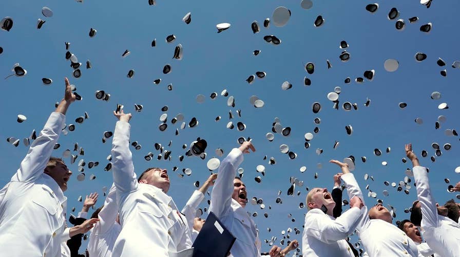 Trump delivers rousing commencement speech at Naval Academy
