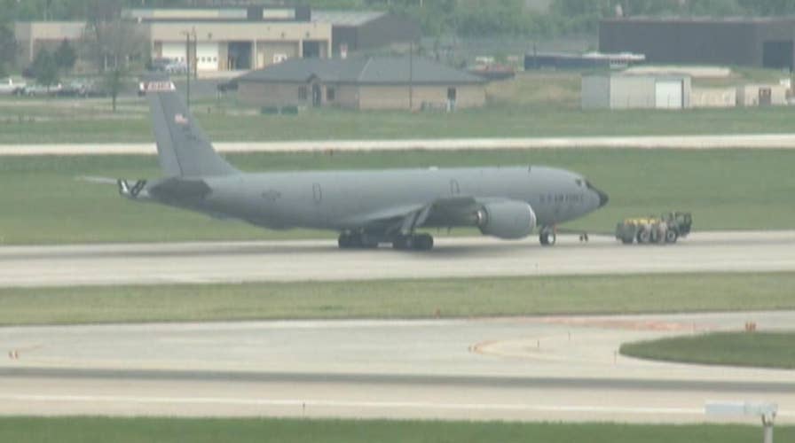 Raw video: Military aircraft makes emergency landing
