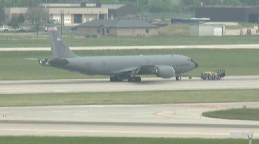 Raw video: Military aircraft makes emergency landing