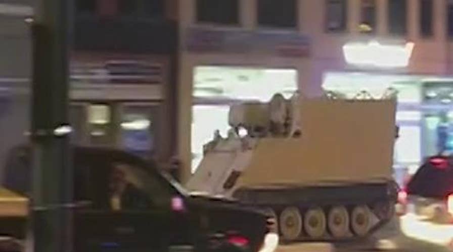 Police chase stolen armored personnel carrier in Virginia