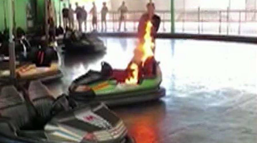 Bumper car catches fire at North Carolina theme park