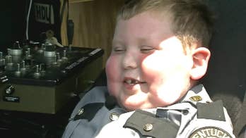 Boy facing terminal brain tumor made trooper for a day