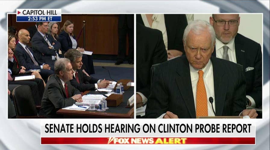 Orrin Hatch Presses Chris Wray on Clinton Probe