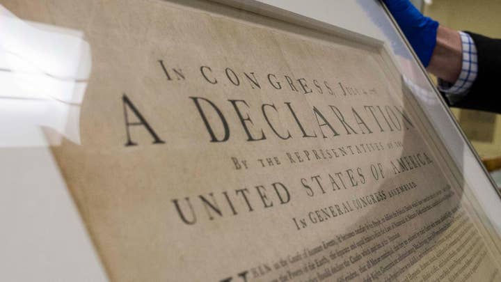 Rare Declaration of Independence print on display