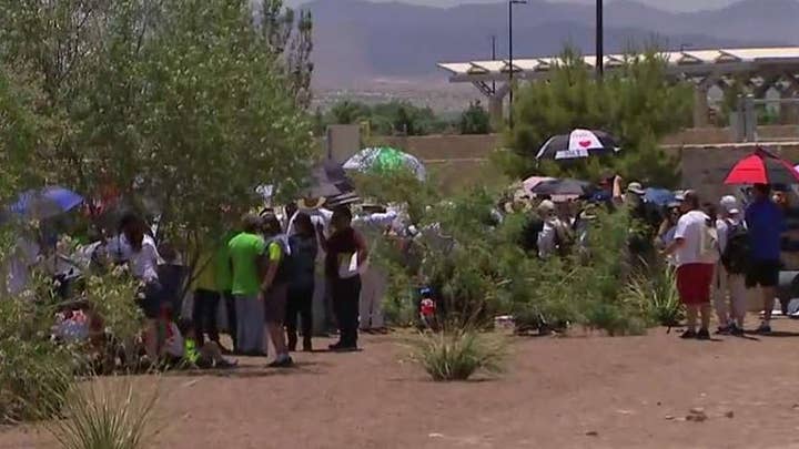 Demonstrators protest at migrant detention facility
