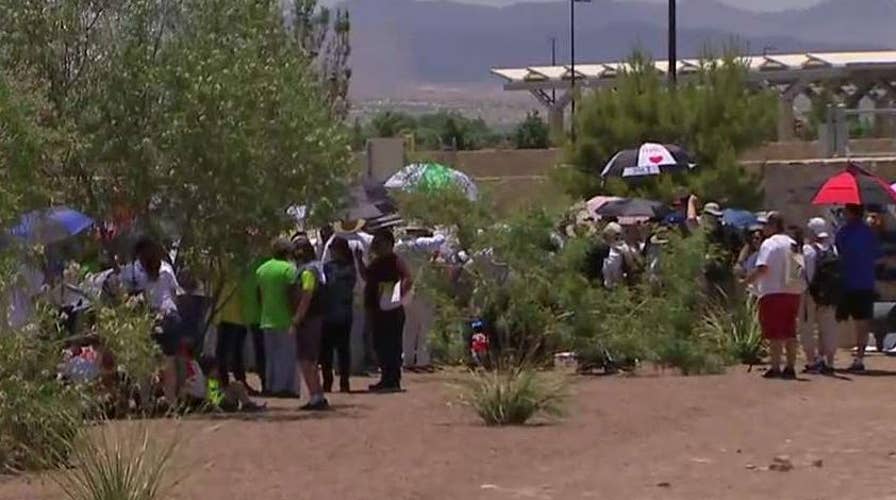 Demonstrators protest at migrant detention facility