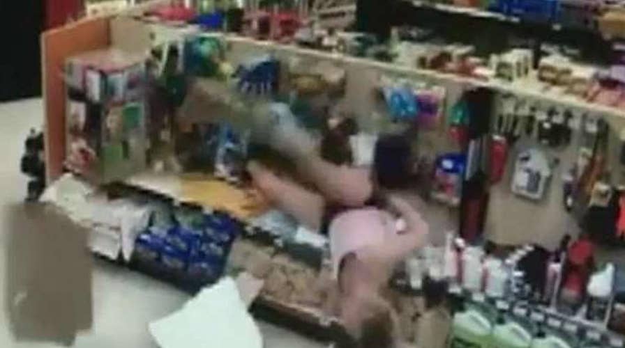 Suspect falls through store ceiling trying to escape police