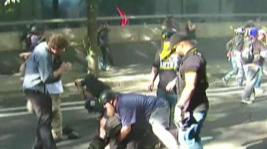 Antifa clashes with Patriot Prayer group in Portland, Oregon