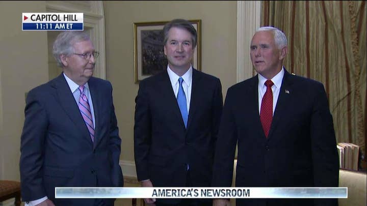 Pence speaks about Brett Kavanaugh on Capitol Hill.  