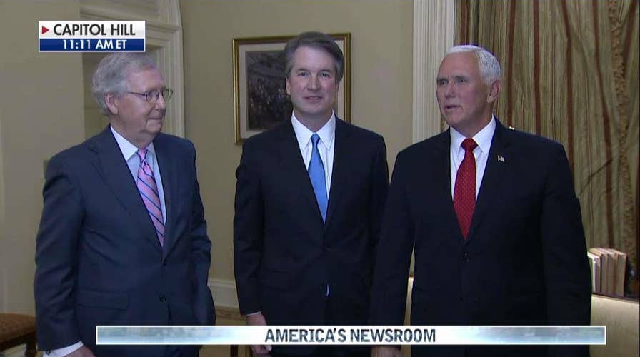 Pence speaks about Brett Kavanaugh on Capitol Hill.