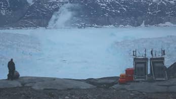 Incredible video shows 4-mile iceberg breaking in Greenland
