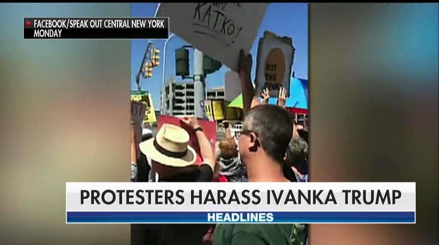 Ivanka Trump harassed by protesters at NY event.