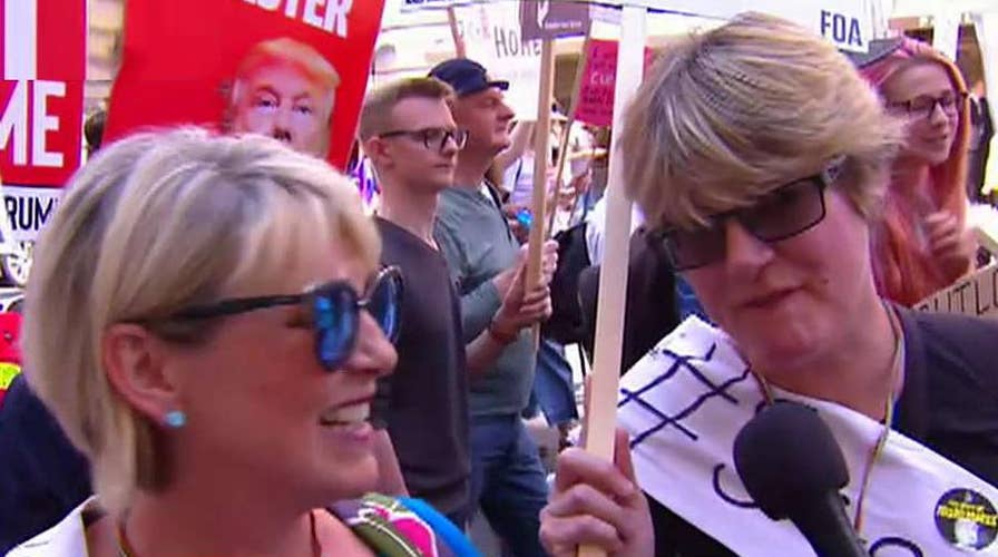 Sean Hannity interviews anti-Trump protesters in London