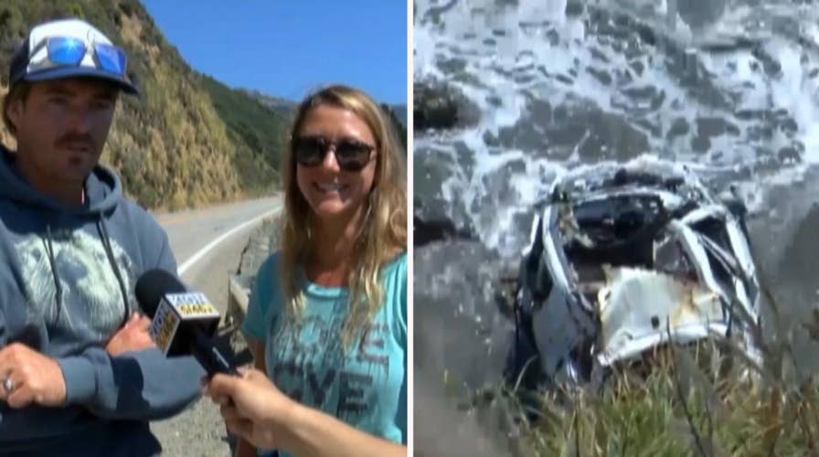 Couple find woman missing for a week who drove off cliff