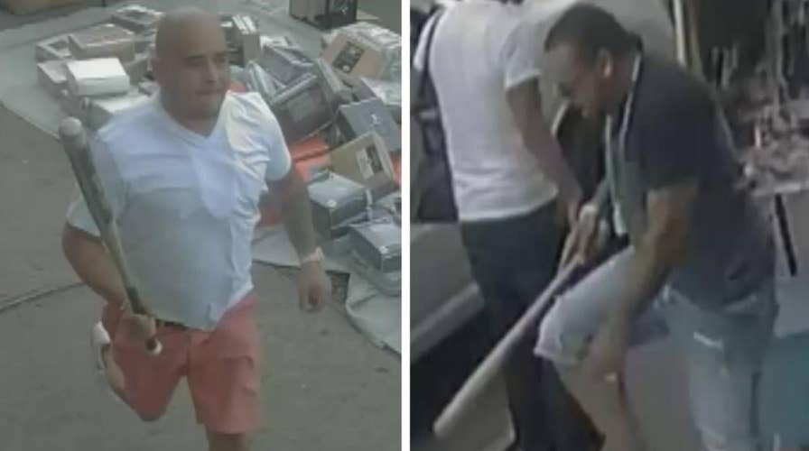 NYPD seeks two men after vicious bat assault caught on tape