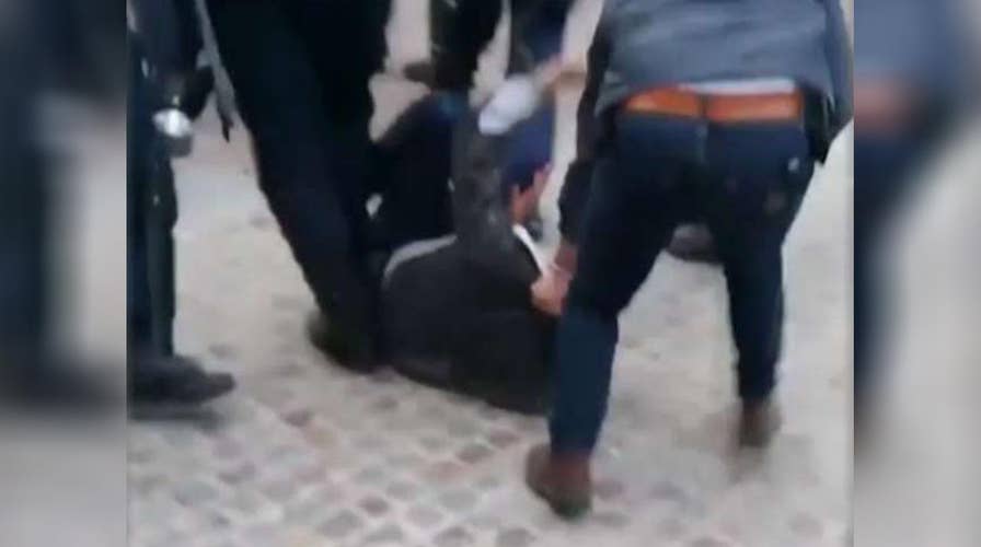 Macron bodyguard caught on camera beating student protester