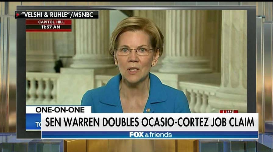 Sen. Warren doubles Ocasio-Cortez claim on jobs