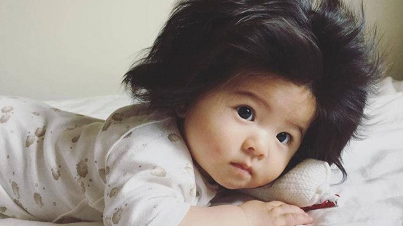 japanese baby with major hair goes viral fox news